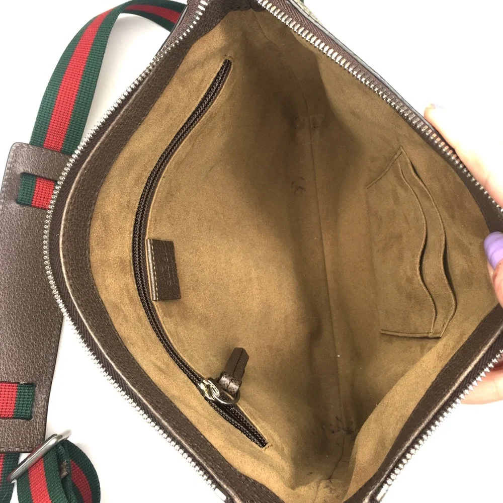 Authentic Gucci Tian crossbody unisex bag brown monogram coated bengal canvas - Picture 9 of 16
